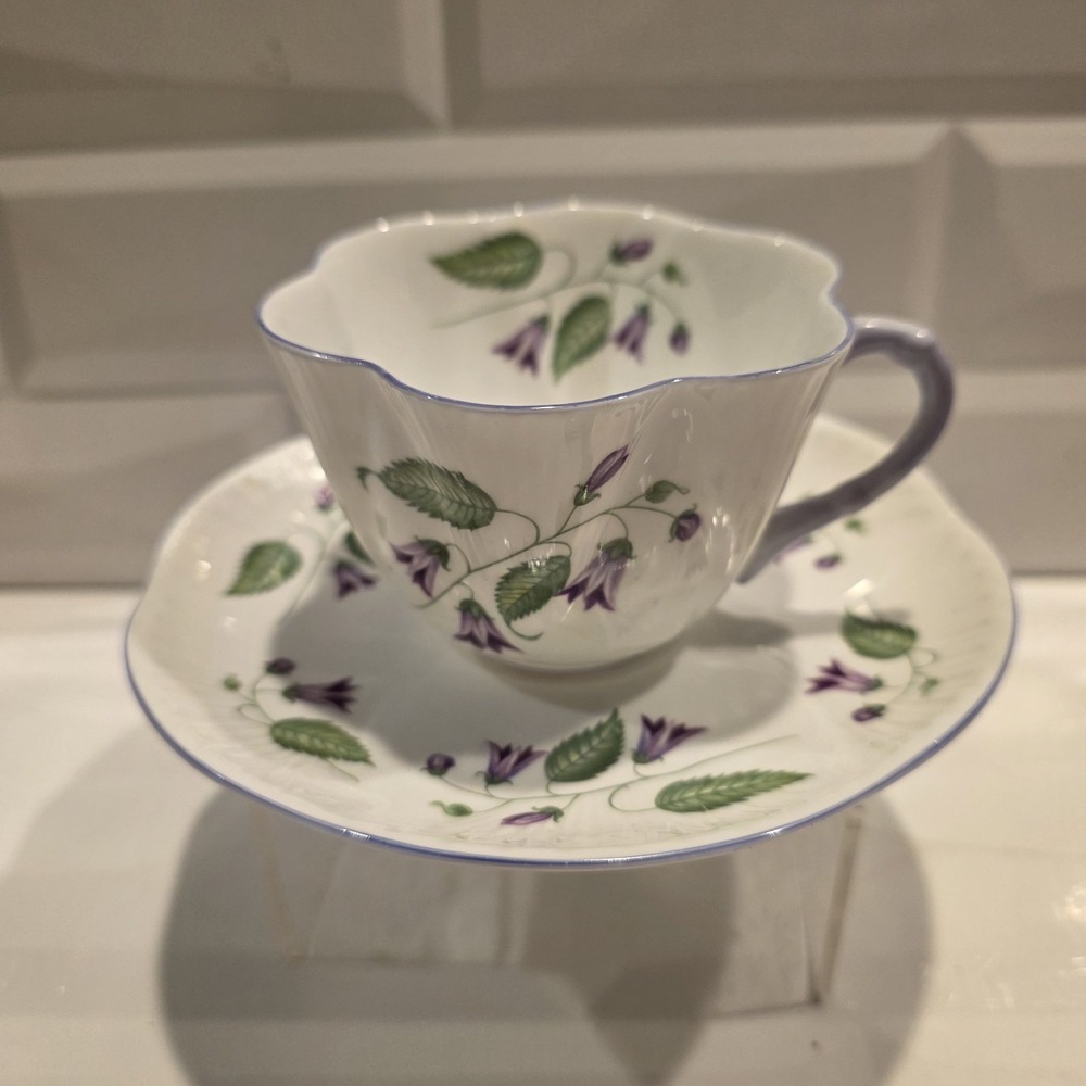 Shelley  Dainty Campanula Teacup  &  Saucer BoneChina England #13886